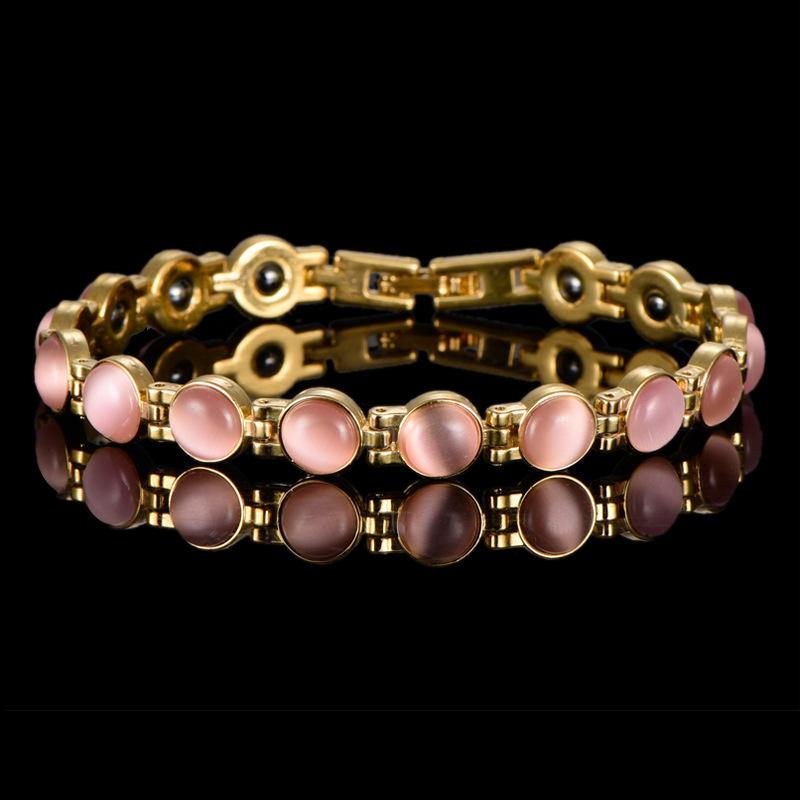 Färgglatt stenarmband Magnetiskt Hälsoenergi Germanium Magnetiskt Armband Holografisk Länkarmband för Män Kvinnor