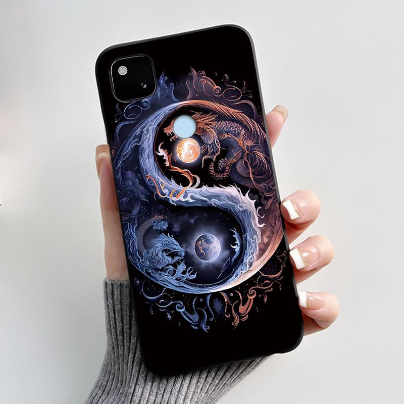For Google Pixel 4a 4G Case Luxury Cute Love Rabbit Funny Soft Black Matte TPU Silicone Back Protective Cover Slim Thin Casing