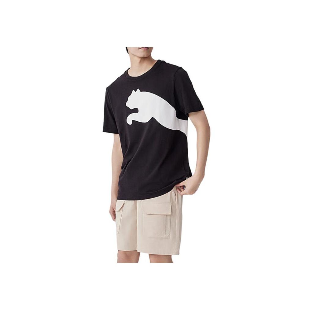 Puma T-shirt Casual Girocollo con Stampa Logo Uomo Top Nero 678086-01