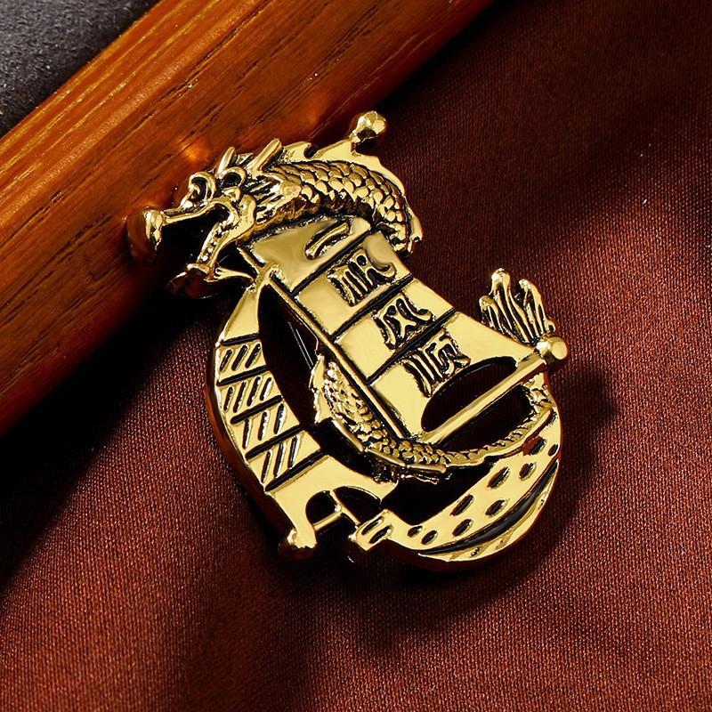 Retro Oil Drip Cartoon Dragon Shape Brooch Zodiac Personality Suit Coat Accessories Pin Jewelry