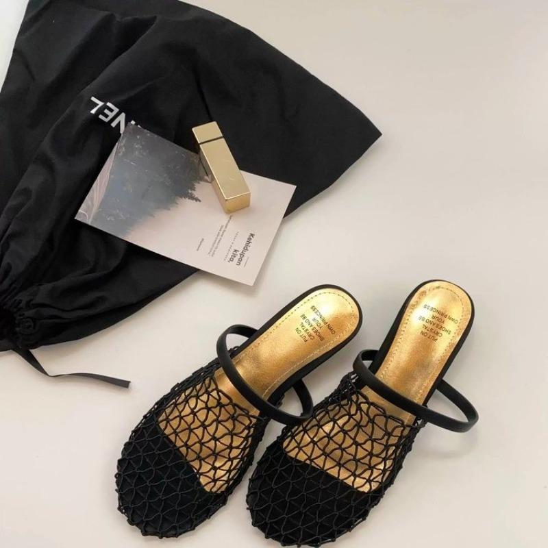 Summer New Style Popular Mesh Hollow Sandals Women Fashion Flats Shallow Beach Shoes Comfort Retro Female Slippers Zapatos Mujer