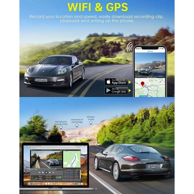 Streaming Media Driving Recorder High-definition 4K Rearview Mirror Front and Rear Dual Recording 12 Inch Reversing Image WiFi Interconnected GPS