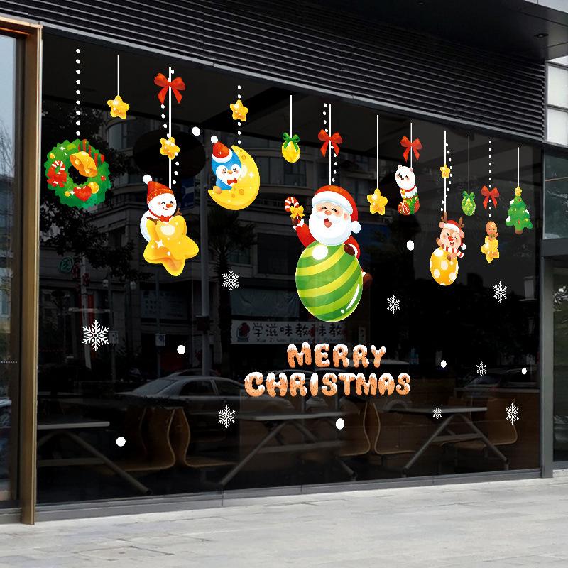 Christmas Window Stickers Christmas Wall Sticker Kids Room Wall Decals Merry Christmas Decorations For Home New Year Stickers