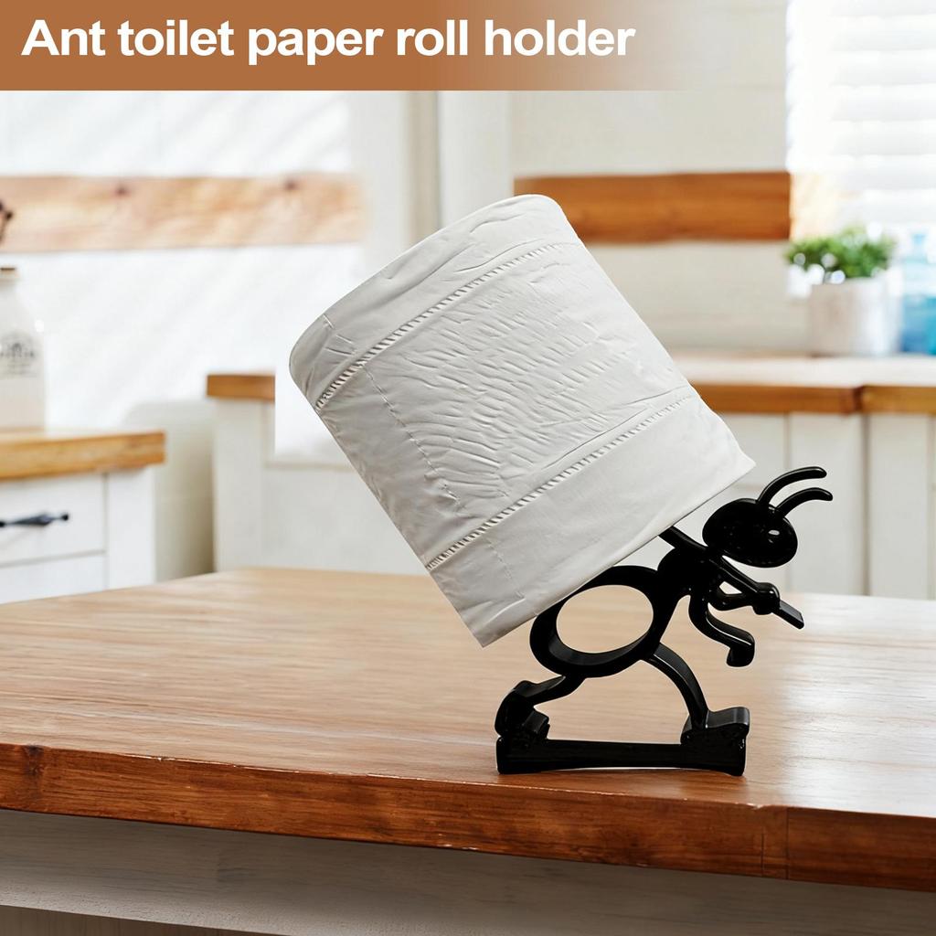 Schwarzer Toilettenpapierhalter Ameisenförmig Lustig Matt Serviettenständer Badezimmer Toilettenpapierhalter für Badezimmer Küche Wohnmobil Camping Reise