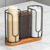 3-in-1 Coffee Cup Lid Holder Wooden Base Cup Dispenser Rack Paper Cup Dispenser  Office Kitchen Use
