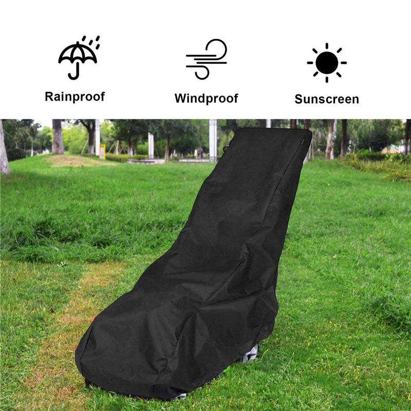 ABGE-2 Pcs 193X63.5X112cm Black Universal Waterproof Lawn Mower Rain Cover Garden Overall Size Drawstring Weather Protection