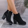 2024 Winter Women Boots Sexy Fashion Boots Pattern Chunky High Heels Women Boots  Female Round Toe Comfortable Shoes for Women