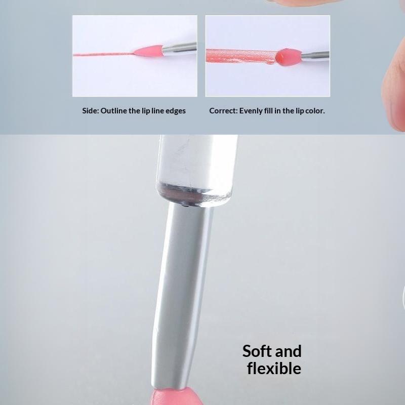 1 Pack Silicone Lip Brushes With Soft Tip Dustproof Cover For Daily Makeup Travel Lip Gloss Use