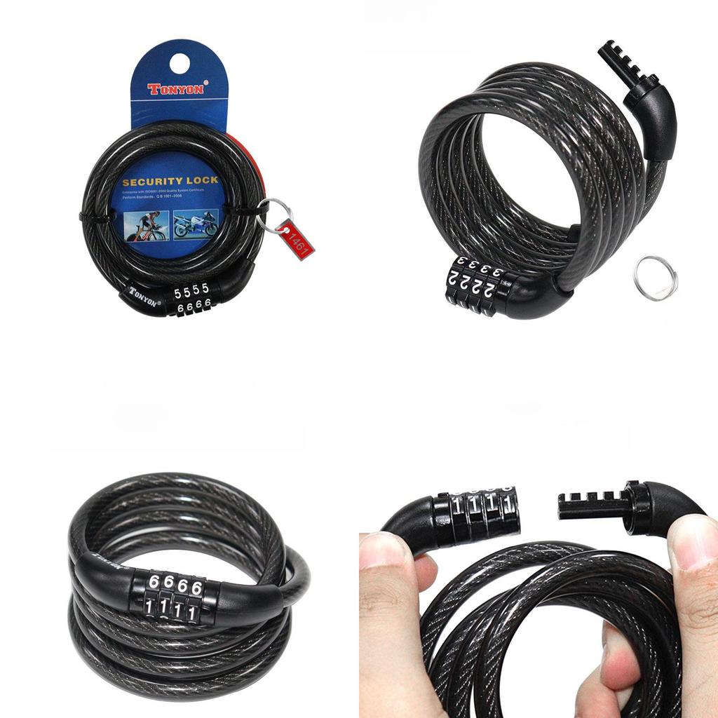 Bicycle Lock With Password Steel Wire For Mountain Bike Security And Theft Prevention