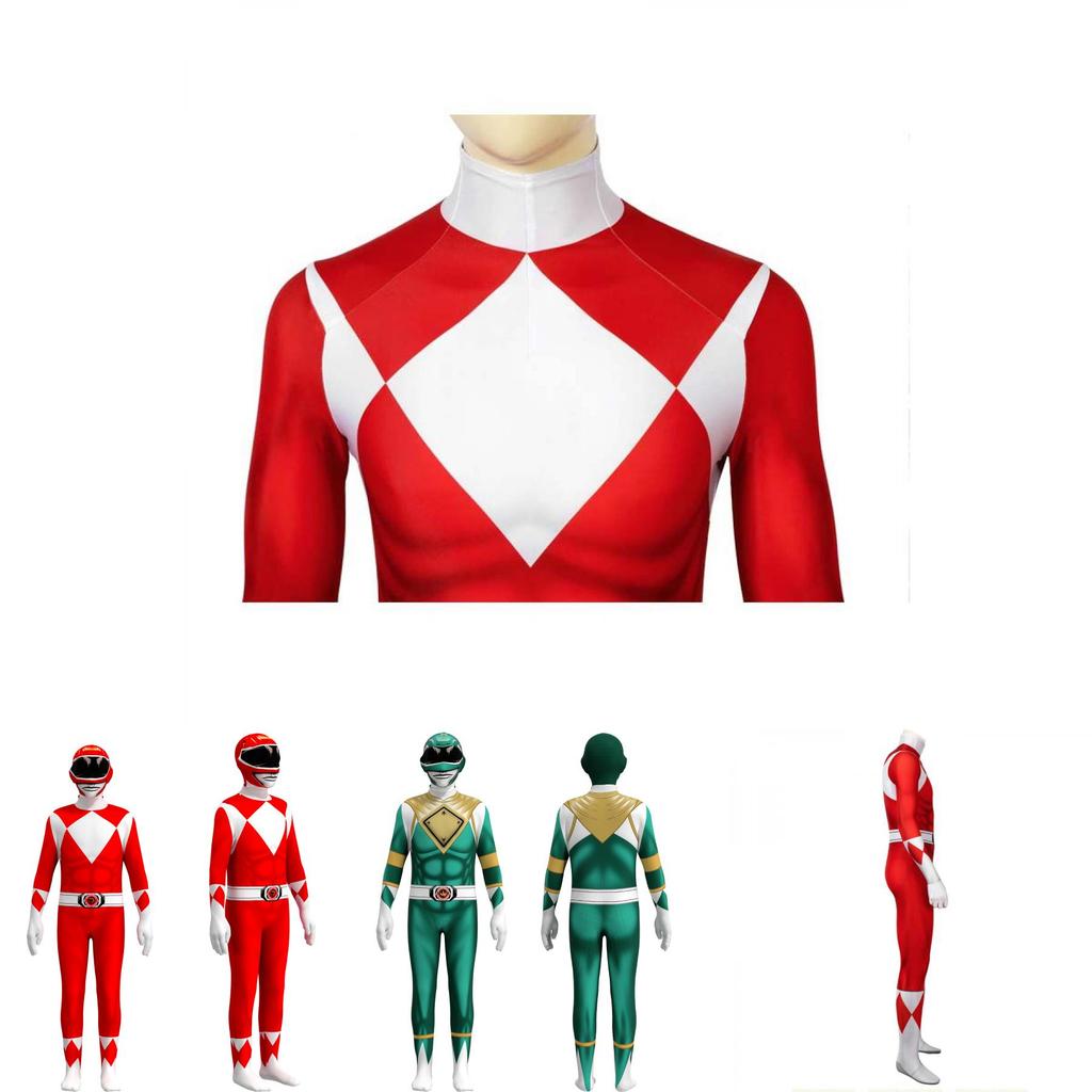 Costume Power Rangers Kids Adult Cosplay Fancy Dress Party Jumpsuit Superhero