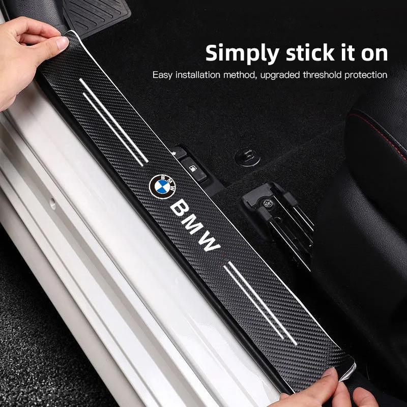 4/5PCS Auto Door Pedal Carbon Fiber threshold Strip Scratch Resistant Sticker For BMW X1 X2 X3 X5 X4 X6 X7 iX3 F20 F10 F07 E70 E