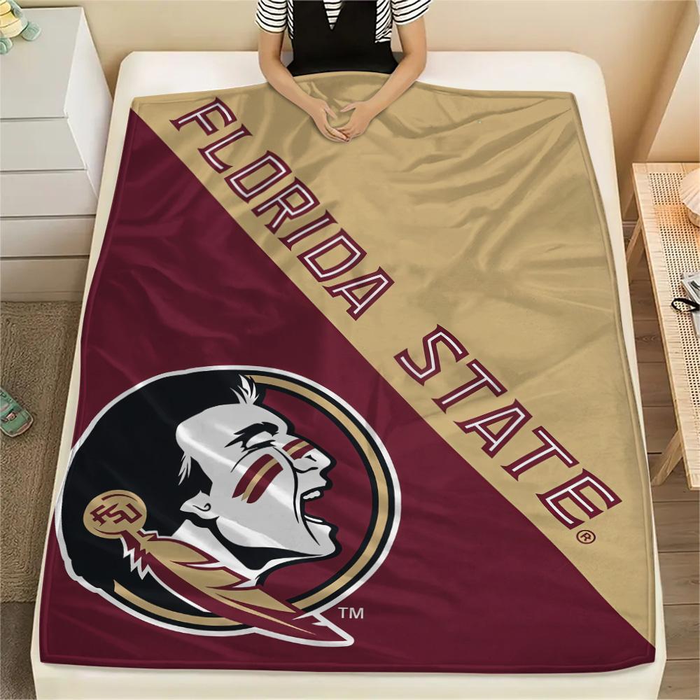 Florida State Seminoles Print Flannel Blanket High Quality Warm Comfortable Cover for All Seasons Perfect for Gifts Home Decor