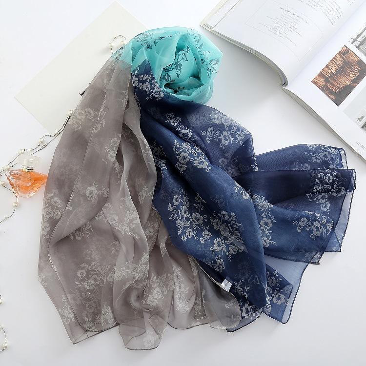 Kvinner Fargeblokk Skjerf Lange Solbeskyttelsessjal og Sjal Lett Pashmina for Vår Sommer og Høst, 180*140cm