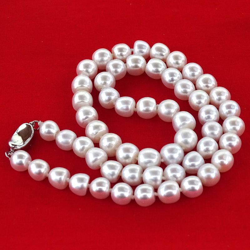 5A Sterlingsilber Verschluss Süßwasserperlenkette: Starker Glanz Geschenk für Mama oder Schwiegermutter
