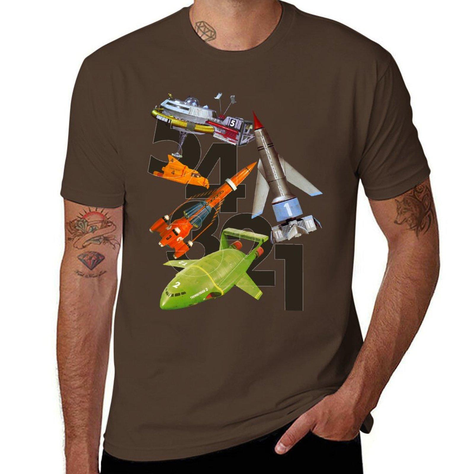 

5! 4! 3! 2! 1! THUNDERBIRDS Classic The Thunderbirds POP ART T-Shirt blanks oversized t shirt men 2XL
