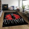 1PC Samurai red sun swords forest Print Carpet Rug for Living Room Bedroom Sofa Doormat Home Decor Non-slip Floor Mat