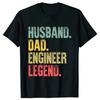 2026 Lustiger Ehemann Papa Ingenieur Legende Retro T-Shirts Sommer Grafik Retro Streetwear Kurzarm Vater