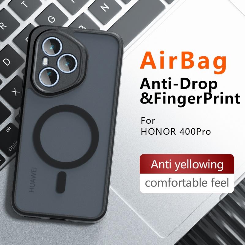 For Honor 400 Pro Lite Matte Magsafe Drop-proof Built-in Airbag Corner Non-yellowing Material Soft Cover