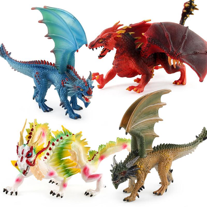 Authentic Pvc Static Model Impressive Mythical Lava Dragon And Battle Dragon Display