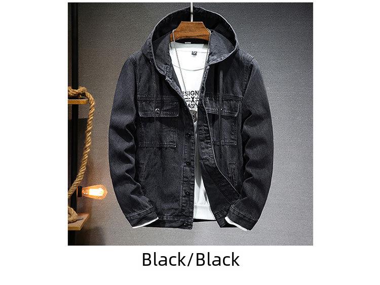2024 Men's Hooded Windproof Denim Jacket: Spring Street Trend