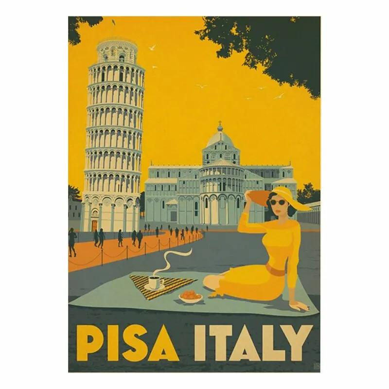 Vintage Travel Cities Metal Plaque Signs  Italy Japan Thailand Tahiti Landscapes  Retro Poster Art for Home Bar Pub Club Deco