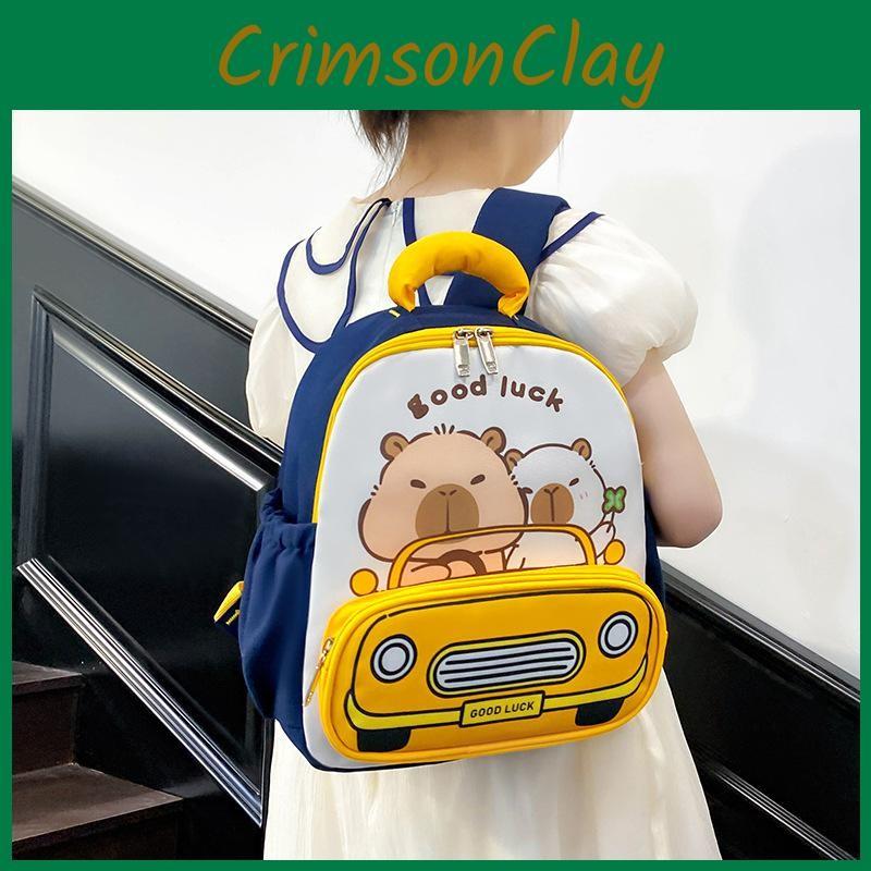 Capybara Pattern Kids School Bag With Cartoon Backpack Breathable Gifts Bag