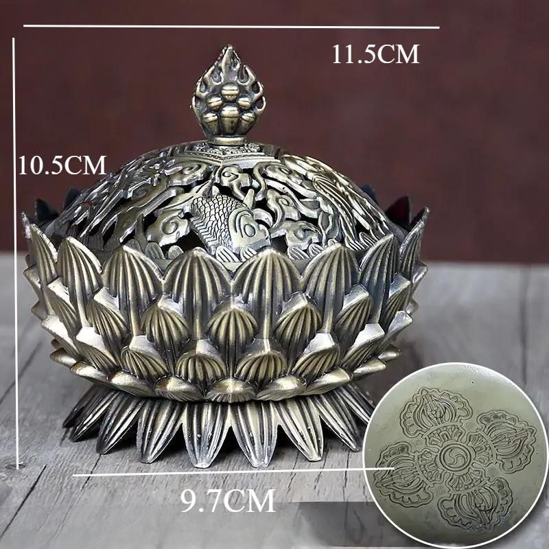 1pc Metal Lotus Incense Burner Ornament Buddha Hall Decor Incense Burner Incense Set Incense Insert Sacrificial Accessories