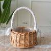 Large European-Style Bamboo Flower Basket for Arrangements - Handwoven Indoor Floral Storage Basket