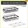 A34R Shower Caddy Shelf Organizer Rack(2Pack), Bathroom Accessories Basket Shelves With Hooks, Wall Mount Shower Storage