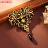 Vintage Court Style Brooch, Luxurious, Exquisite and High-end Black Love Fringed Pin Accessories, Women's Corsage