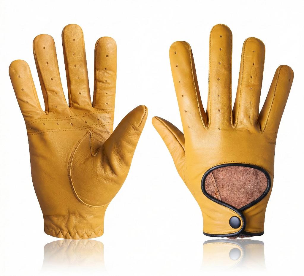 Rękawiczki ze skóry bydlęcej Napa do jazdy samochodem, dla szofera, styl Vintage Retro