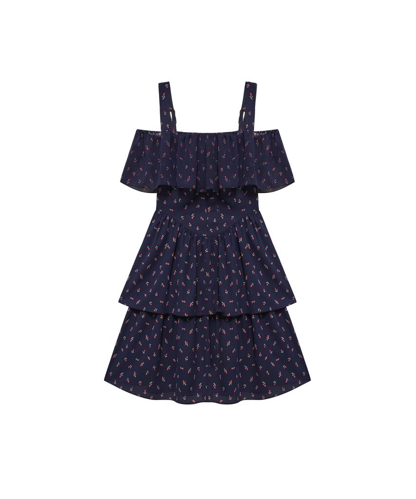 INSTANTFUNK Off-Shoulder Stufen-Minikleid