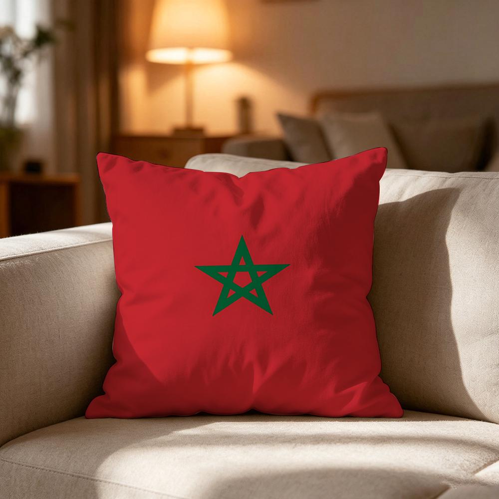 Morocco MAR Flag Pillow Case Cushion Cover Soft Washable Pillow Case MultiScene For Couch Bed Travel Office Use