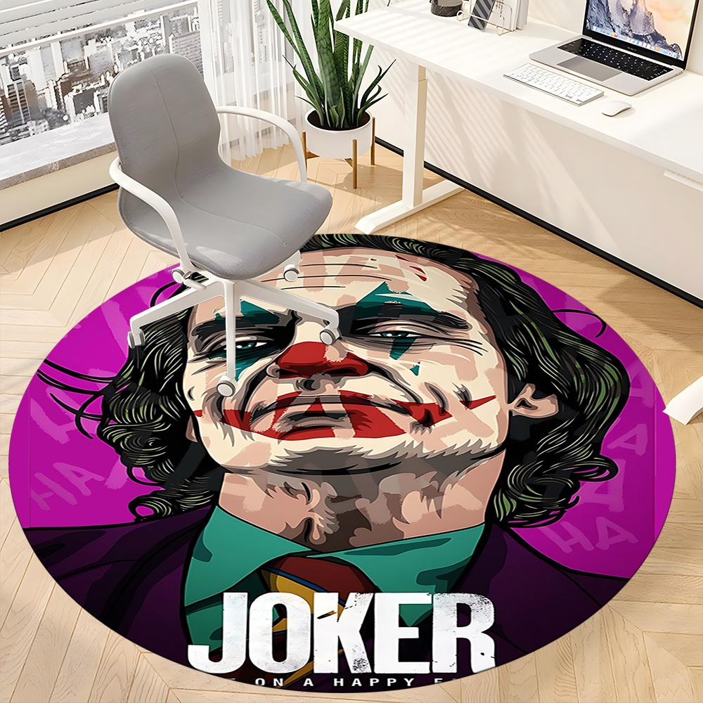 1pz Tappeto Rotondo Joker Clown per Ufficio, Sotto Sedie da Ufficio Camera da Letto Soggiorno Decorazione per la Casa, Decorazione Stanza, Disponibile in Varie Misure
