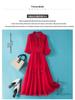 Lace-Up Waist Red Mulberry Silk Fairy Dress