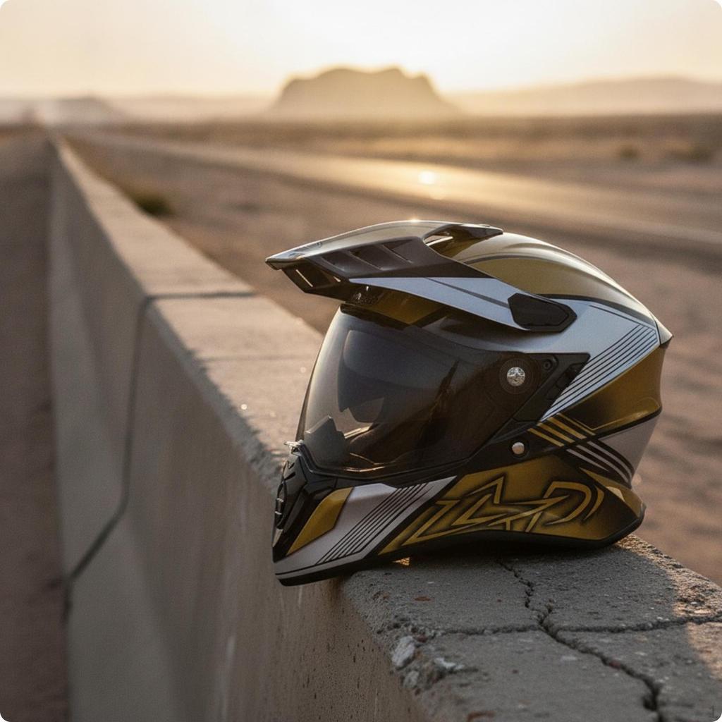 Full Face | Washable Liner, DOT Certified, Adventure Helmet with Peak, for unpaved terrain L B