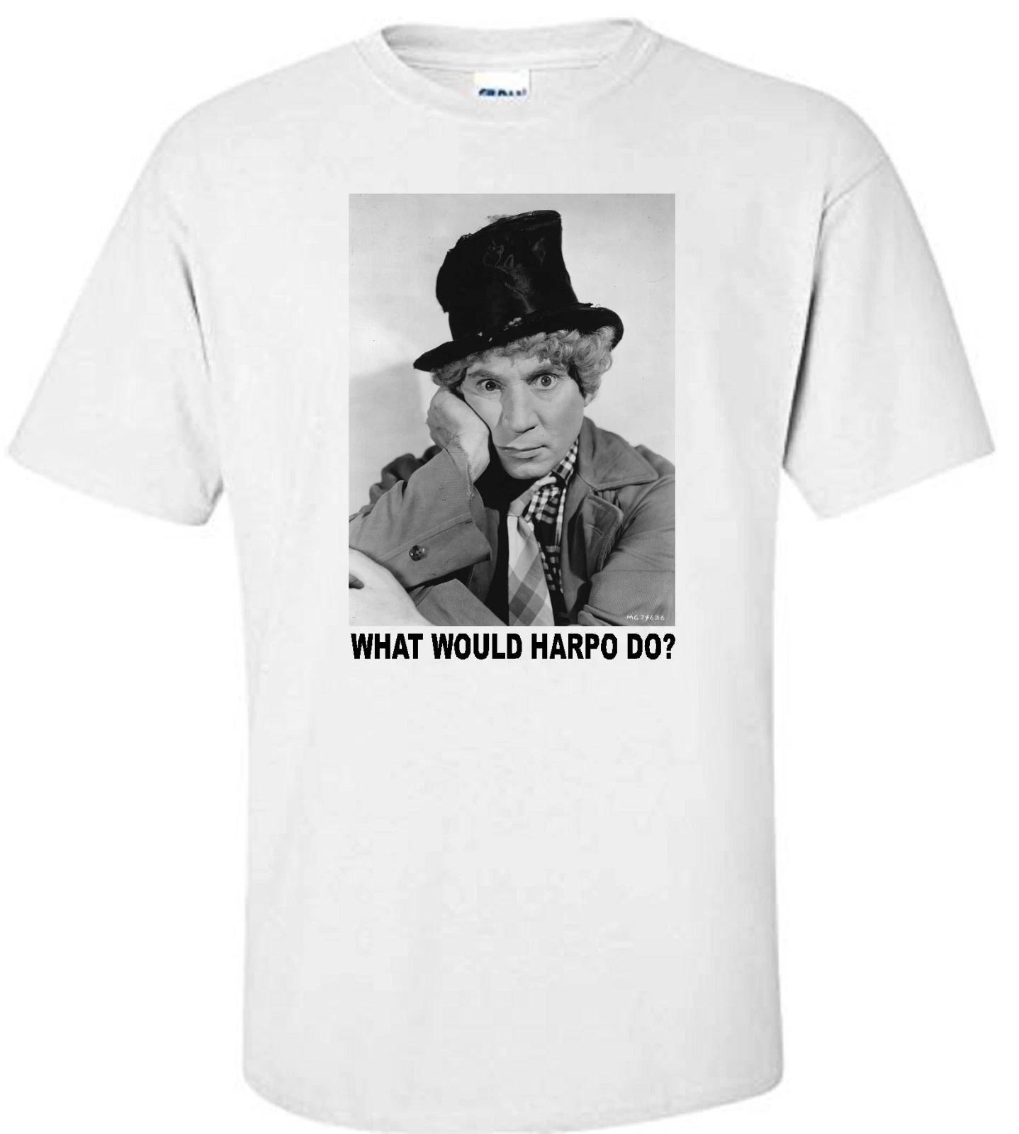 HARPO MARX WWD?  MARX BROTHERS COMEDY MOVIE WHITE T-shirt 2XL