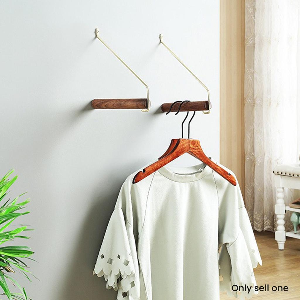Wall Hanging Coat Rack Solid Wood Hayfork Hangers Bedroom Entrance Clothes Hooks Bamboo Home