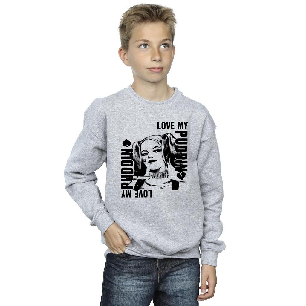 DC Comics Boys Suicide Squad Harley Love Puddin Sweatshirt