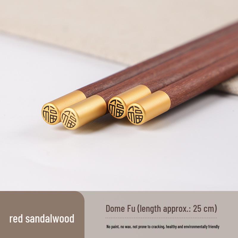 Chinese Style Solid Red Wood Chopsticks - Creative Gift for Household Use
