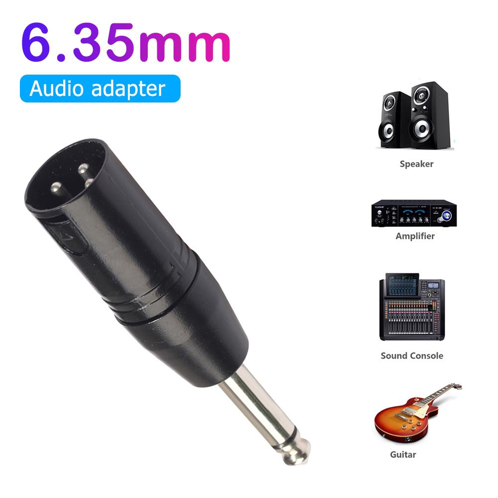 3Pin XLR Male Jack To 6.35mm Male Mono Plug-In Audio Conversion Locking Adapter