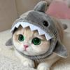 Shark Hat for Cats, Adjustable Soft Kitten Costume for Dress Up Party, Cute Cat Photography Cosplay Accessory, Warm Funny Outfit