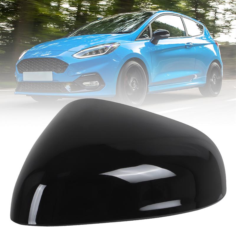Door Wing Side Mirror Cover Caps Rearview Mirror Cover Cap For Ford Fiesta Mk8 2018      Replacement Part 1xLH Gloss Black