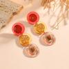 Bold Floral Layered Drop Earrings With Color-Block Design Round Statement Women Beach Style