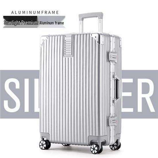 Aluminiowa walizka na kółkach męska i damska z uniwersalnymi kółkami i zamkiem szyfrowym - 20" i 24"