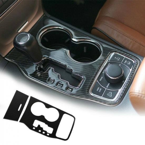 Soft Carbon Fiber Console Gear Shift Cover Trim for Jeep Grand Cherokee 2011-13
