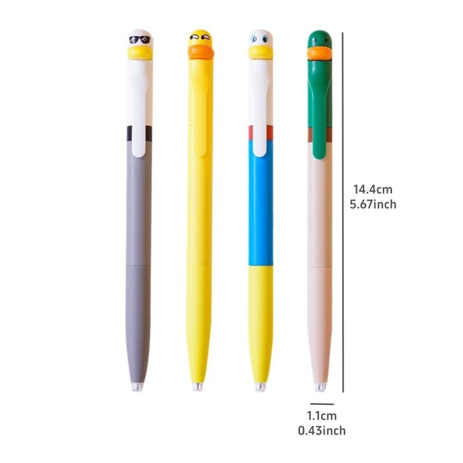 1/4pz Penne Anatra Puleggia Piccola Punta Dito Pattinaggio a Rotelle Penna a Sfera 0,5 mm Inchiostro Gel Colore Nero per Scrittura Ufficio Scuola A7767