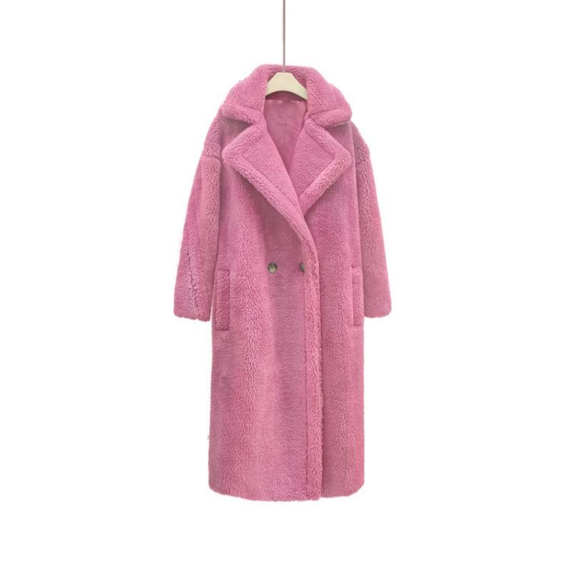 Imitation fur 2 particles imitation wool coat long coat teddy bear imitation fur long coat