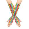 Highly Elastic Hollow Mesh Gloves Rainbow Long Gloves Hot Sale Evening Prom Decor  Colorful