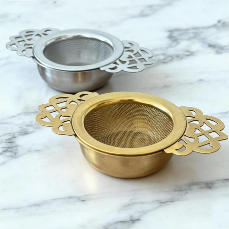 Stainless Steel Tea Strainer Beautiful Lace Trim Strong Mesh Durable Filter for Tea Making Kitchen and Dining Accessories